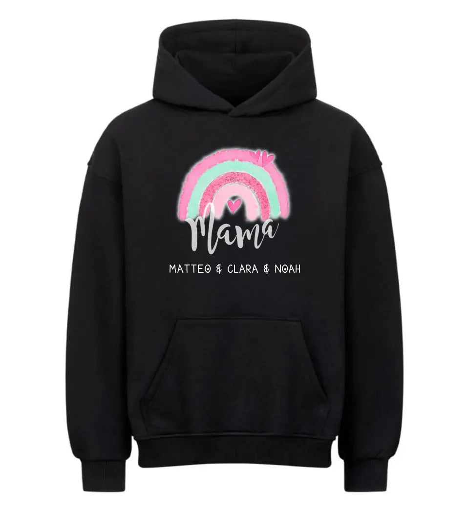 Regenbogen Mama Hoodie Personalisierbar