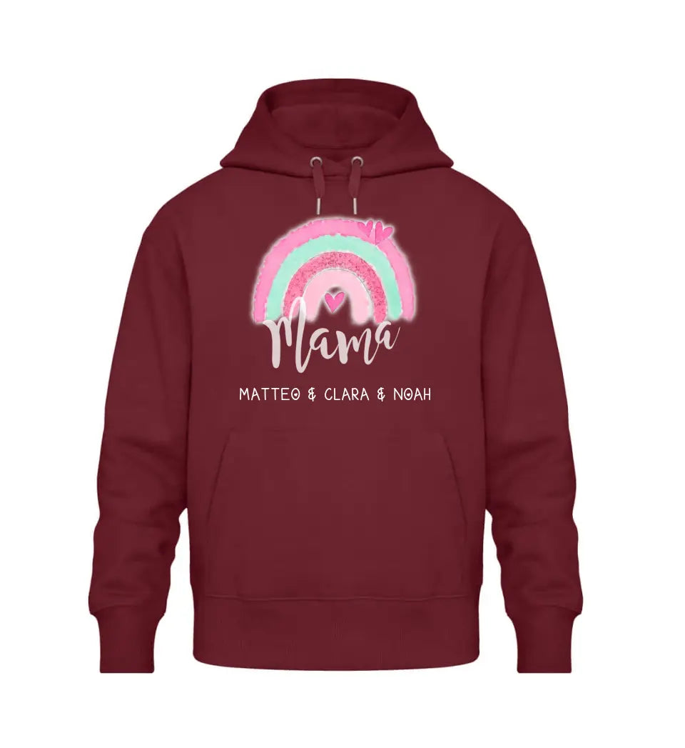 Regenbogen Mama Hoodie Personalisierbar