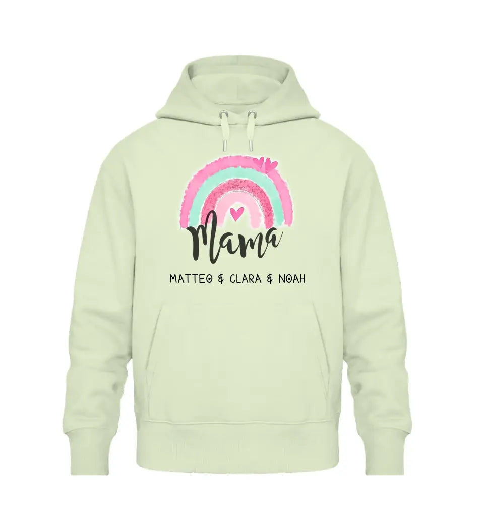 Regenbogen Mama Hoodie Personalisierbar