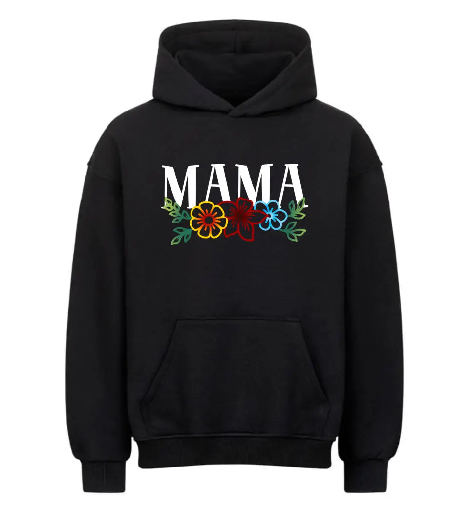 Blumen Mama Hoodie Personalisierbar