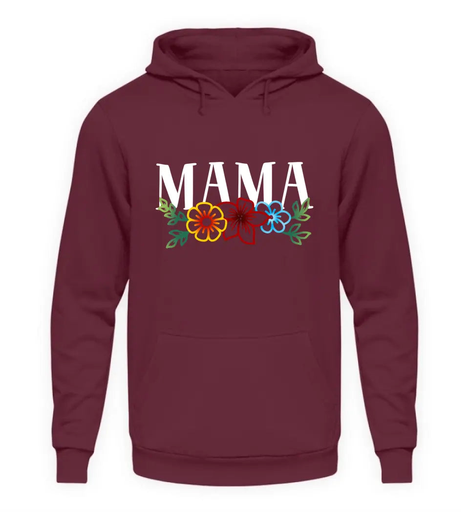 Blumen Mama Hoodie Personalisierbar