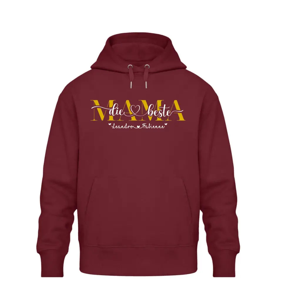 Die beste Mama Premium Hoodie personalisierbar