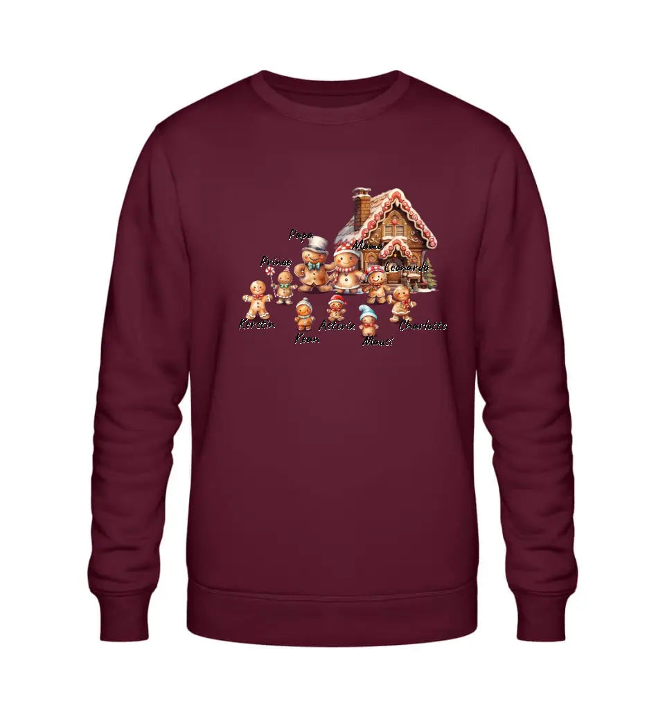 Lebkuchen Familie - Premium Sweatshirt Pullover personalisierbar bis zu 9 Namen