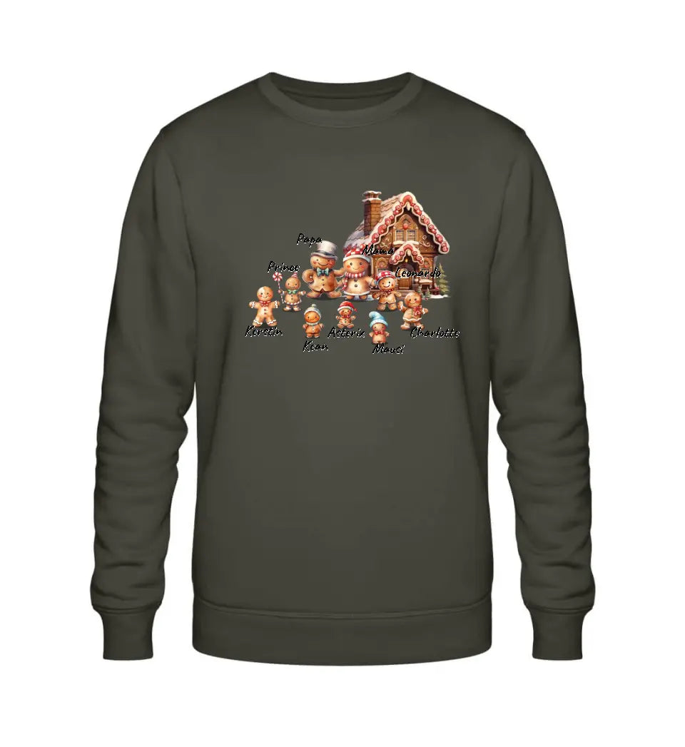 Lebkuchen Familie - Premium Sweatshirt Pullover personalisierbar bis zu 9 Namen