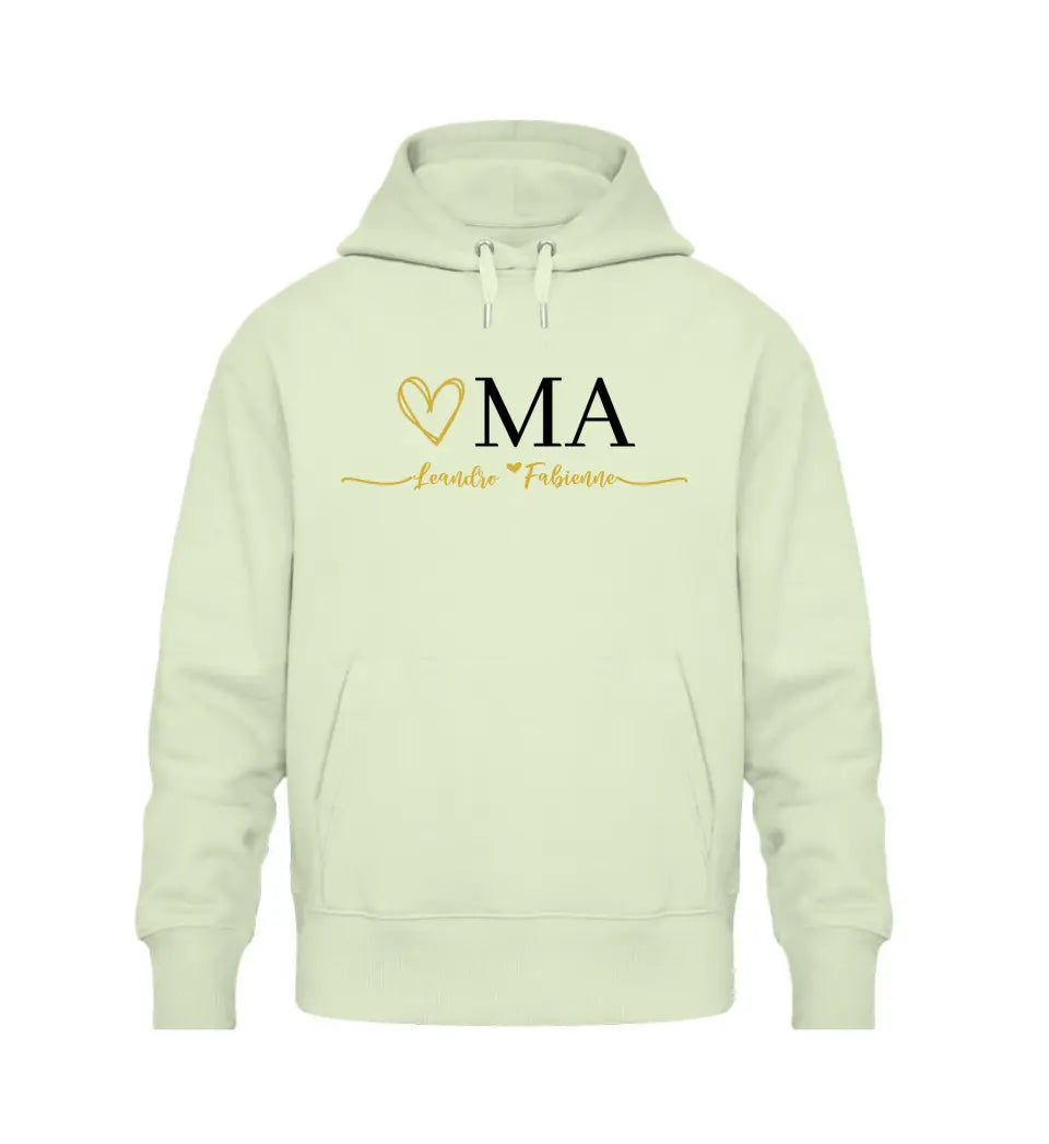 Opa & Oma Herz Hoodie personalisierbar