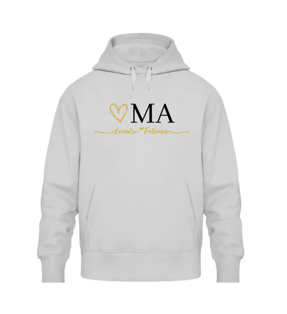 Opa & Oma Herz Hoodie personalisierbar