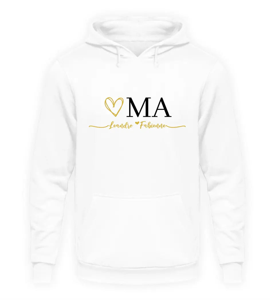 Opa & Oma Herz Hoodie personalisierbar