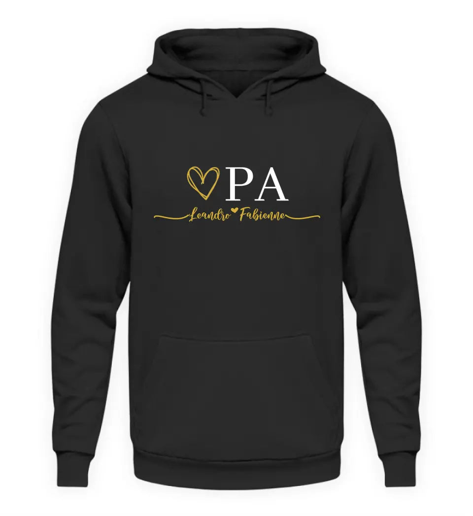 Opa & Oma Herz Hoodie personalisierbar