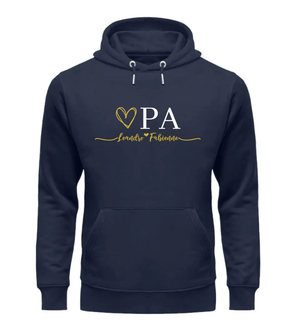 Opa & Oma Herz Hoodie personalisierbar