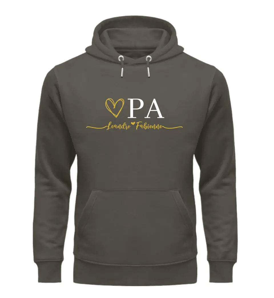 Opa & Oma Herz Hoodie personalisierbar