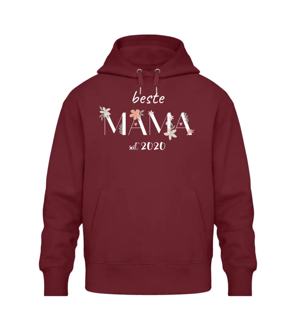 Beste Mama Hoodie personalisierbar - PREMIUM Hoodie aus Biobaumwolle