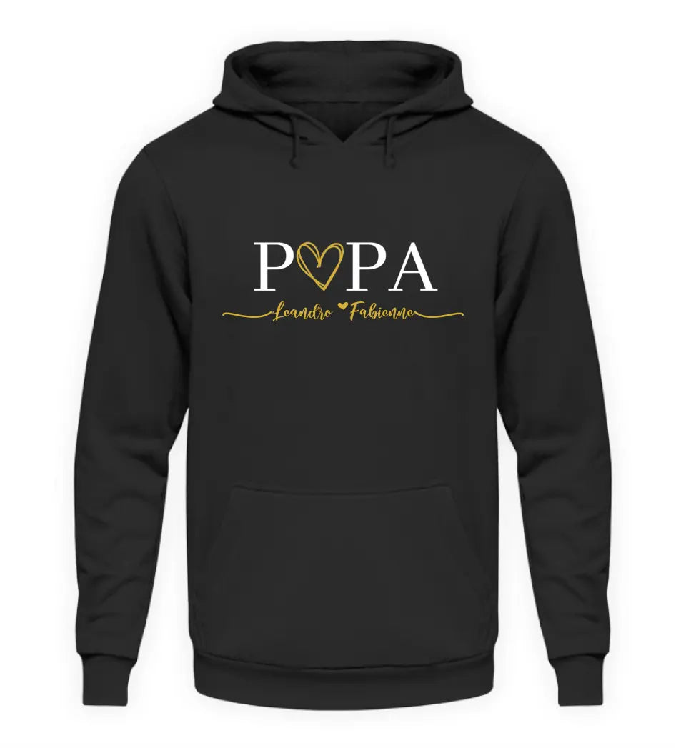 Papa & Mama Herz Hoodie personalisierbar