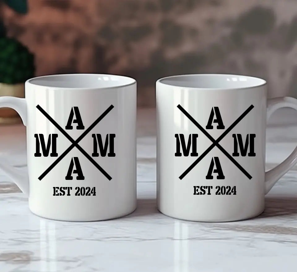 Mama Cross mehrfarbige Tasse personalisierbar