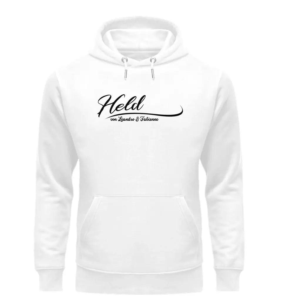 Held Hoodie mit Kindernamen personalisiert