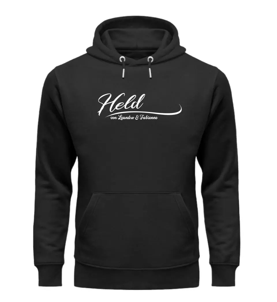 Held Hoodie mit Kindernamen personalisiert