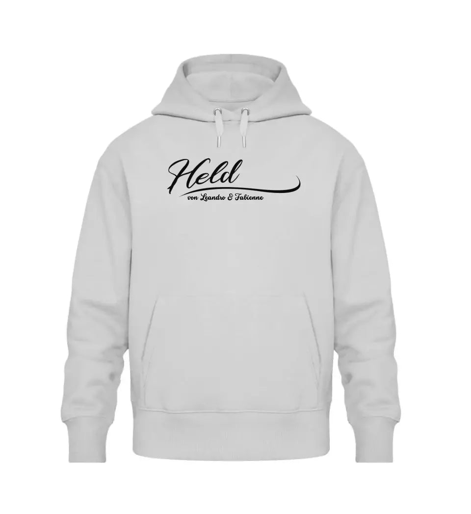 Held Hoodie mit Kindernamen personalisiert