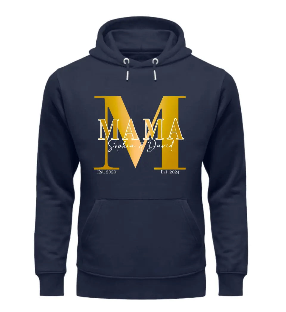 Mama und Kindernamen | personalisierter Premium Hoodie aus Biobaumwolle