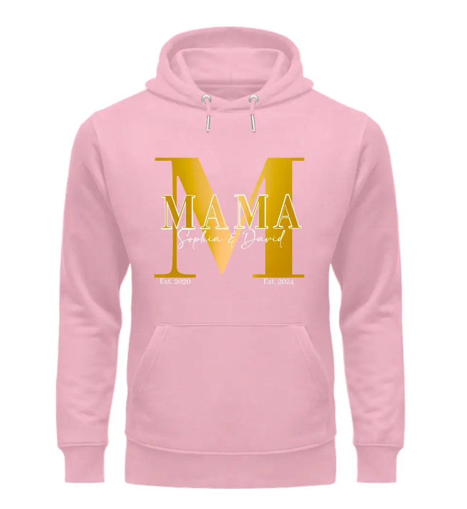 Mama und Kindernamen | personalisierter Premium Hoodie aus Biobaumwolle