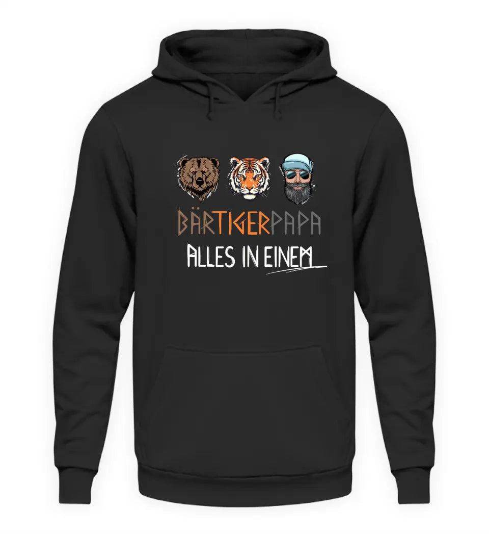 Bär Tiger Papa - personalisierbarer Premium Hoodie aus Biobaumwolle