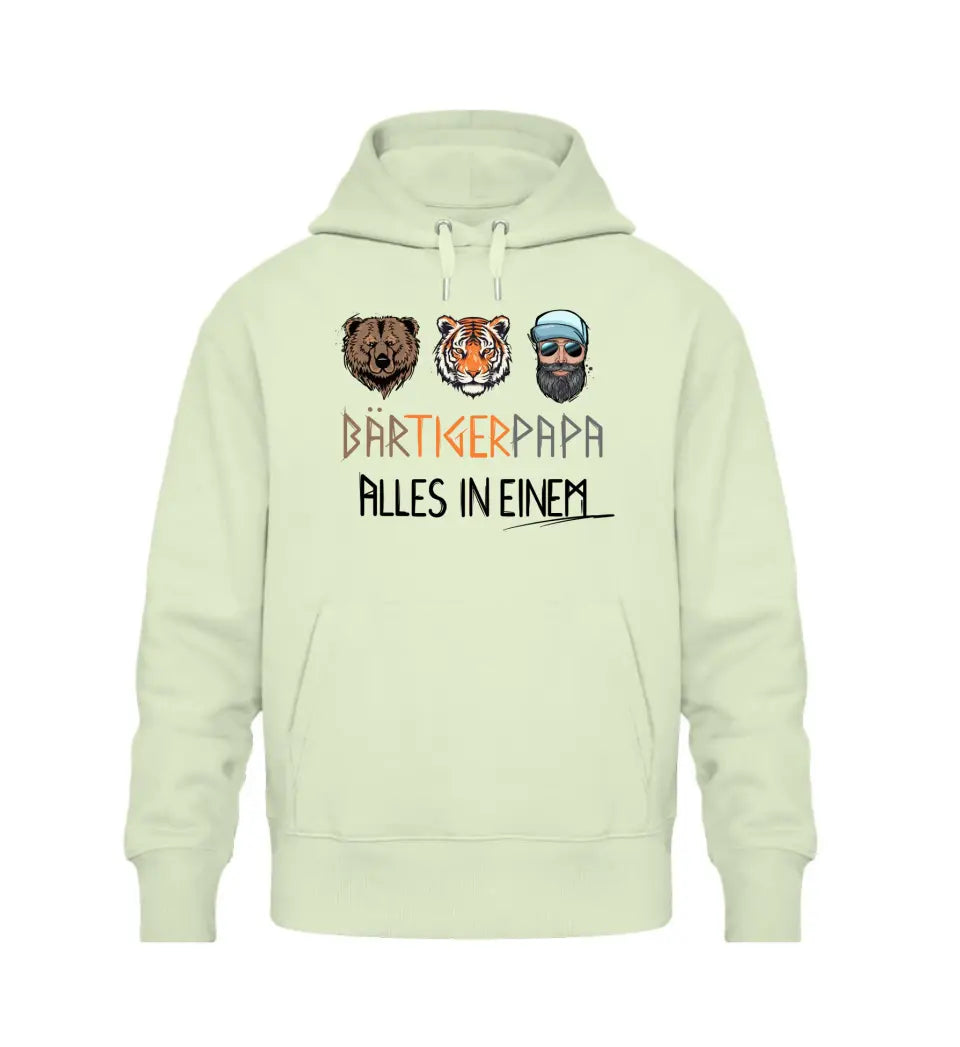 Bär Tiger Papa - personalisierbarer Premium Hoodie aus Biobaumwolle