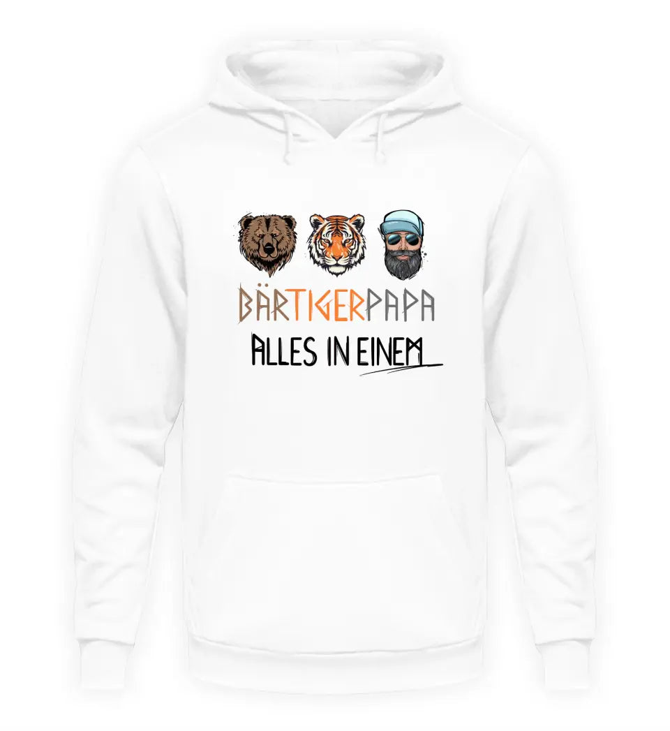 Bär Tiger Papa - personalisierbarer Premium Hoodie aus Biobaumwolle