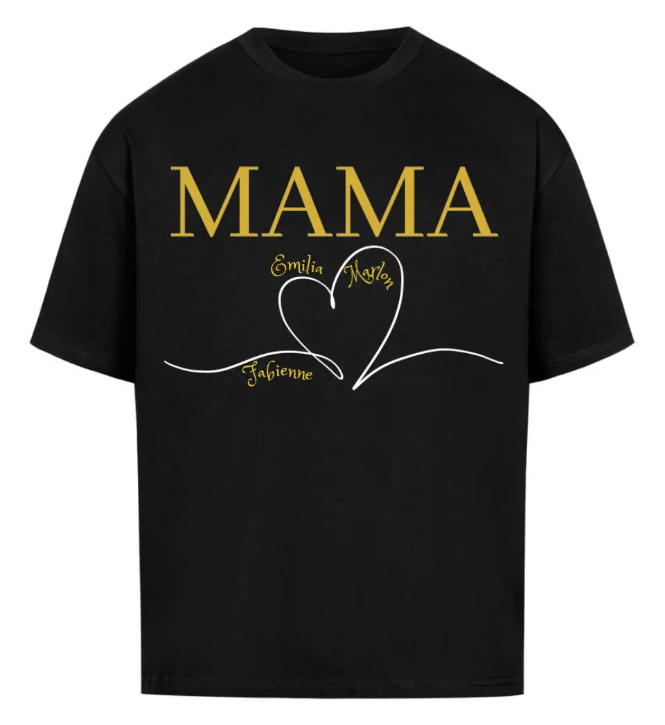 Mama Herz personalisiertes Premium Shirt aus Biobaumwolle