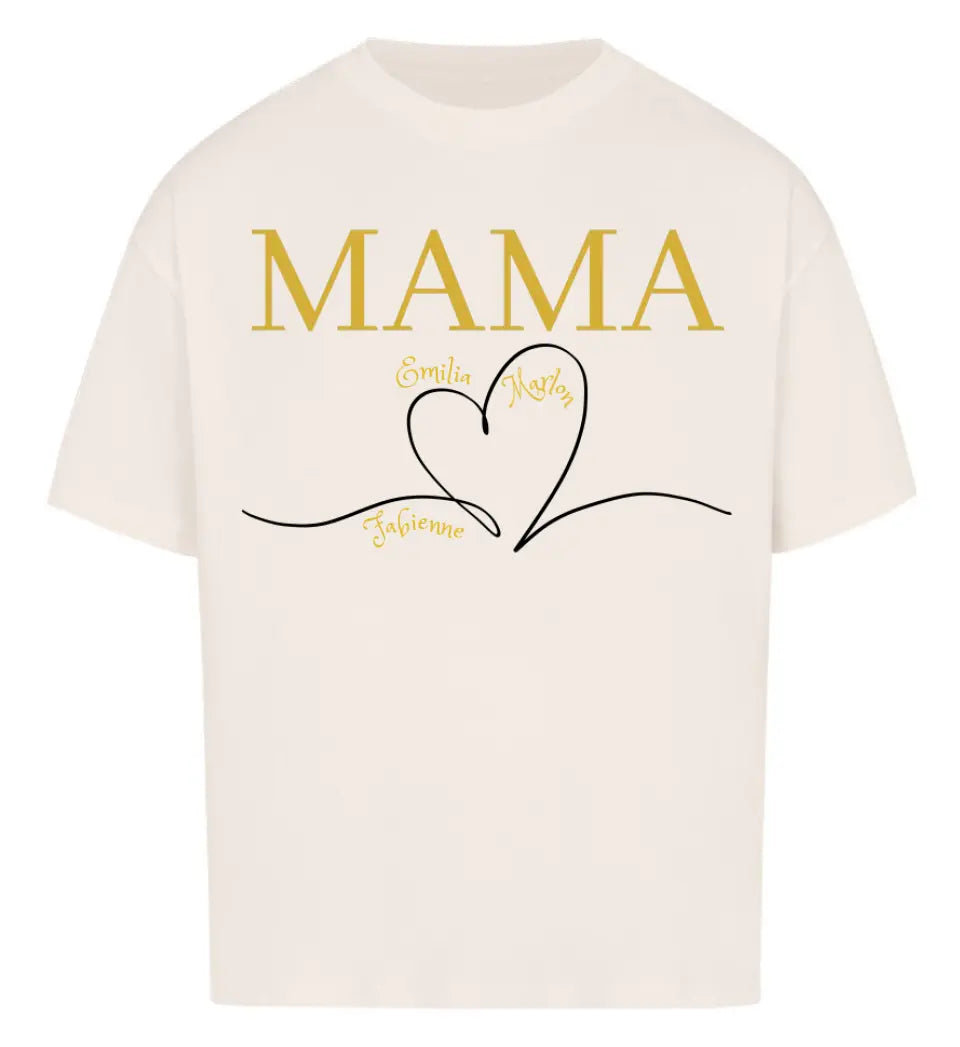 Mama Herz personalisiertes Premium Shirt aus Biobaumwolle