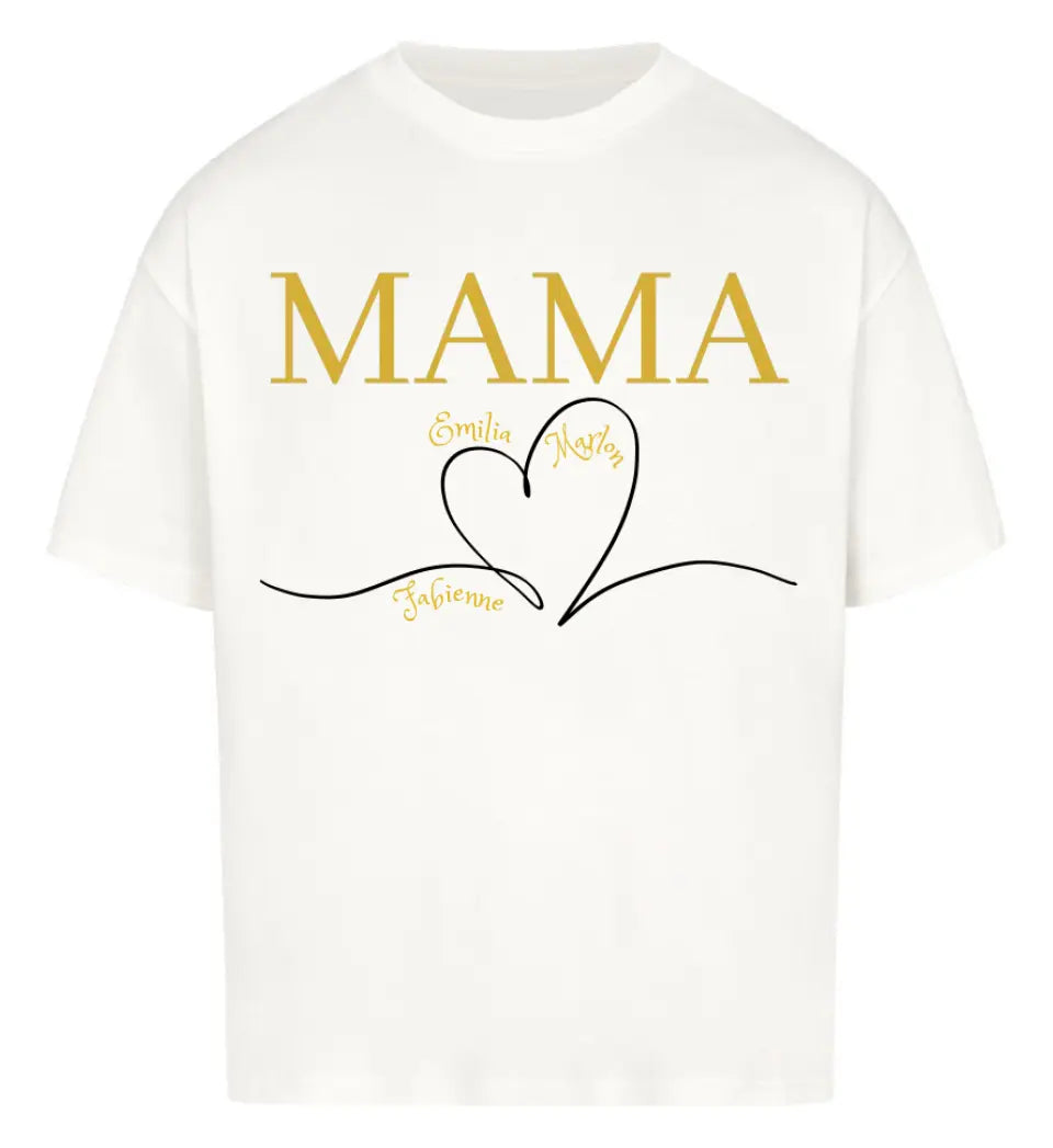 Mama Herz personalisiertes Premium Shirt aus Biobaumwolle