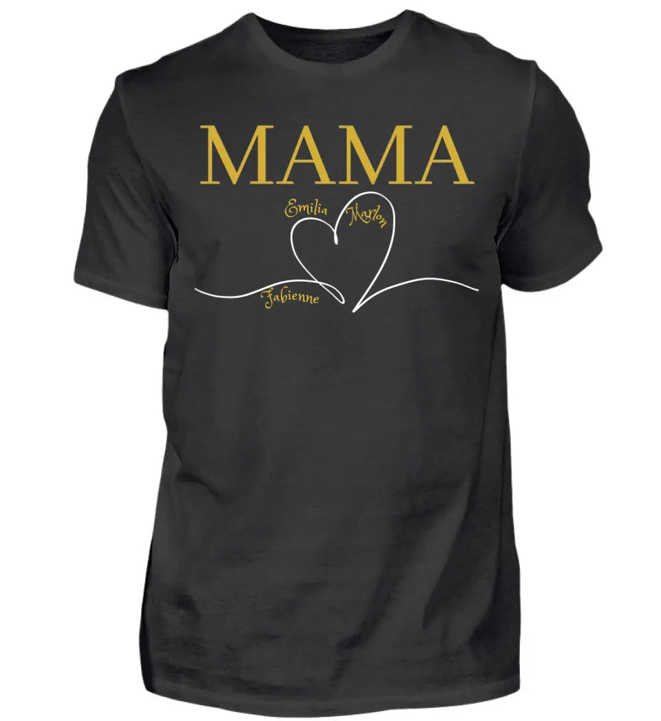 Mama Herz personalisiertes Premium Shirt aus Biobaumwolle