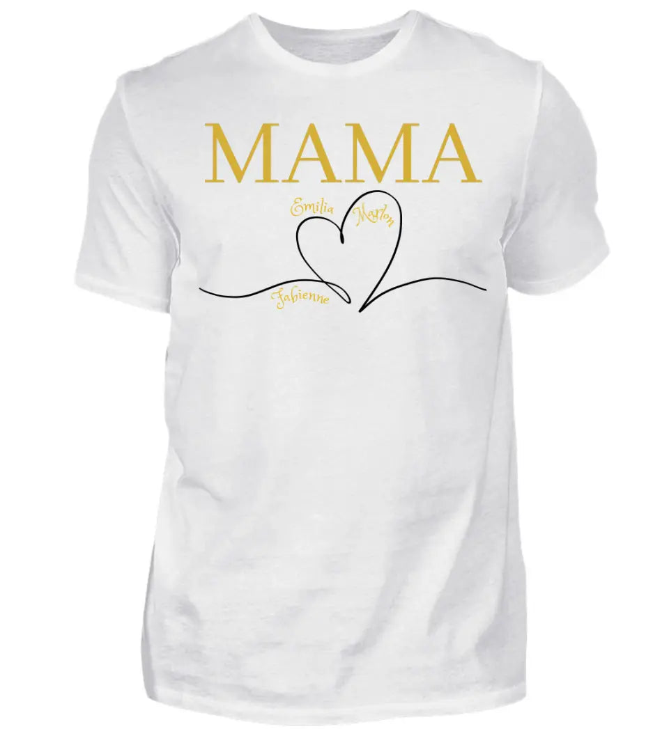 Mama Herz personalisiertes Premium Shirt aus Biobaumwolle