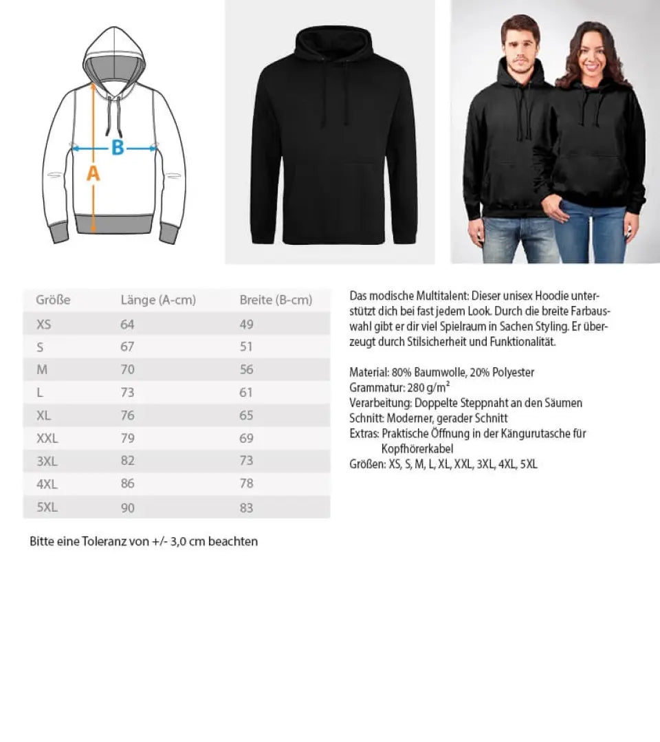 Personalisierter Hoodie Kapuzenpullover Individuell personalisierte Namen am Kragen und Ärmel für Mama, Oma, Tante