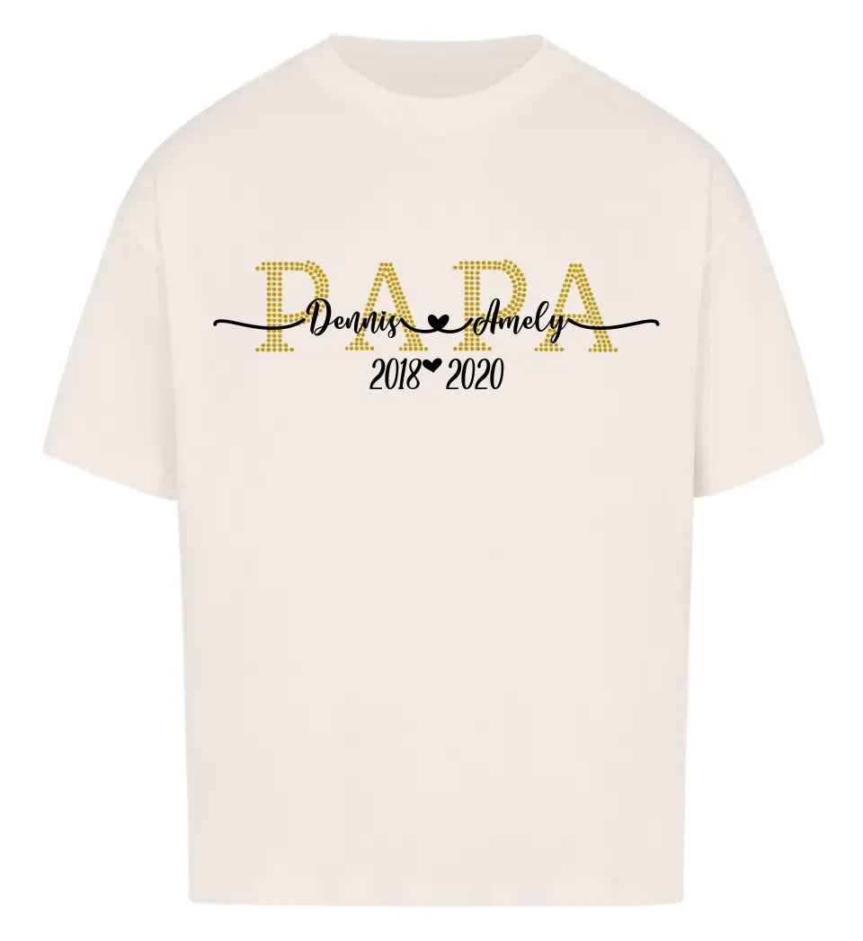 Mama & Papa personalisiertes Premium T-Shirt Oversized