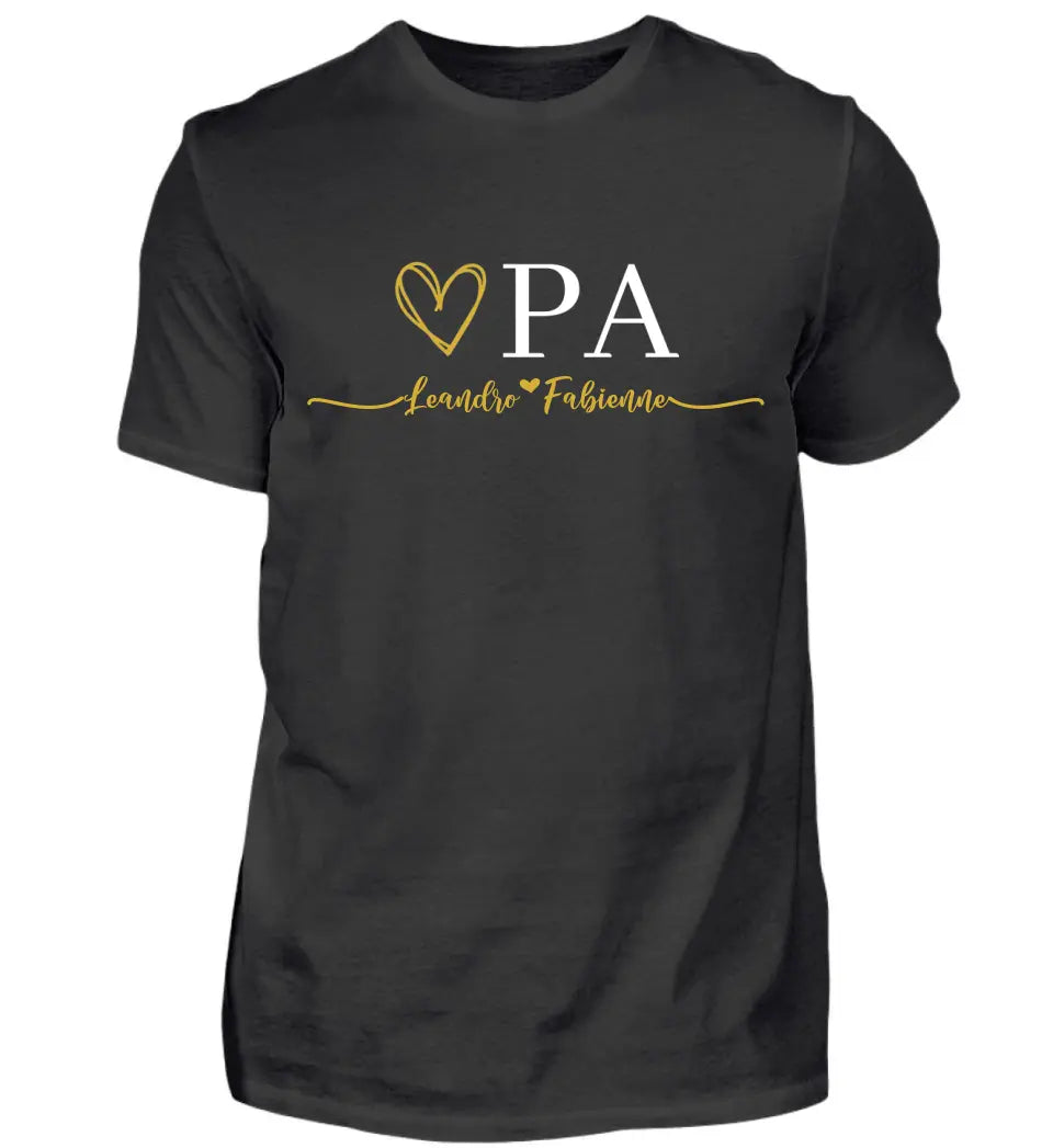 Oma & Opa Herz personalisiertes Premium Shirt aus Biobaumwolle