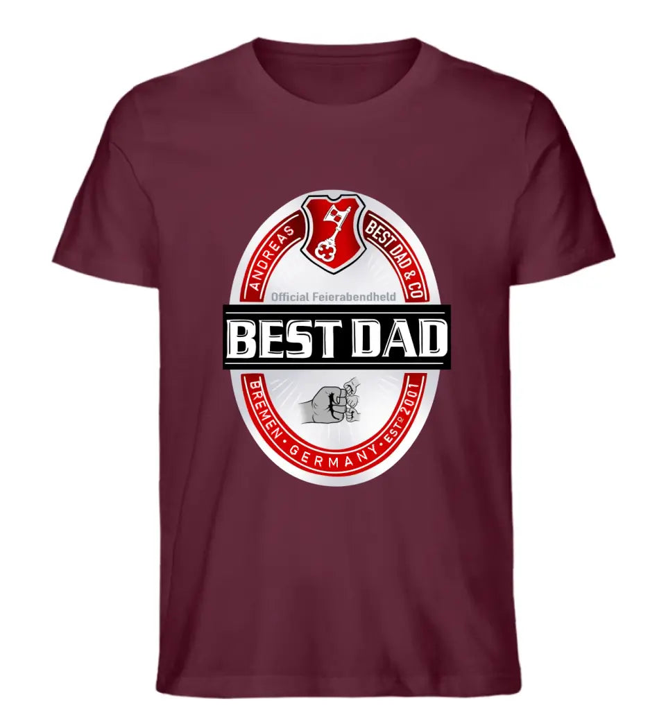 Best Dad Bier-Marke Premium T-Shirt aus Biobaumwolle