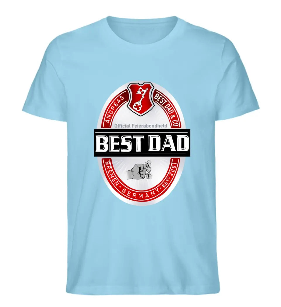 Best Dad Bier-Marke Premium T-Shirt aus Biobaumwolle