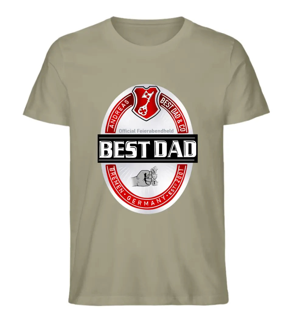 Best Dad Bier-Marke Premium T-Shirt aus Biobaumwolle