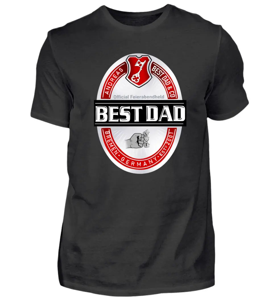 Best Dad Bier-Marke Premium T-Shirt aus Biobaumwolle