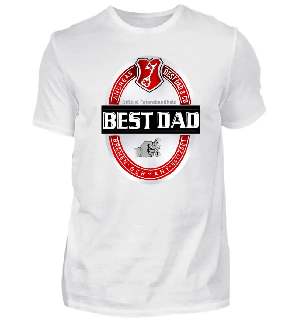 Best Dad Bier-Marke Premium T-Shirt aus Biobaumwolle