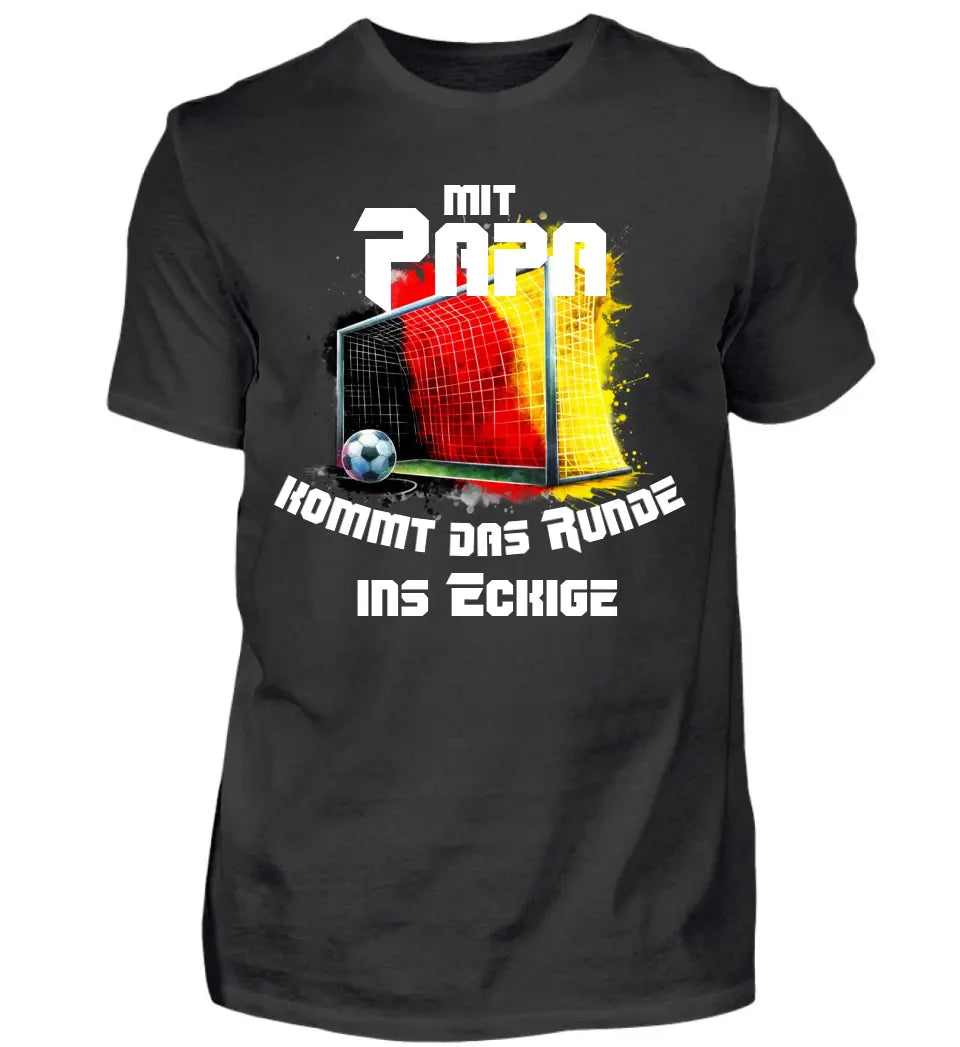 Fußball-Tor ins Eckige Premium T-Shirt aus Biobaumwolle