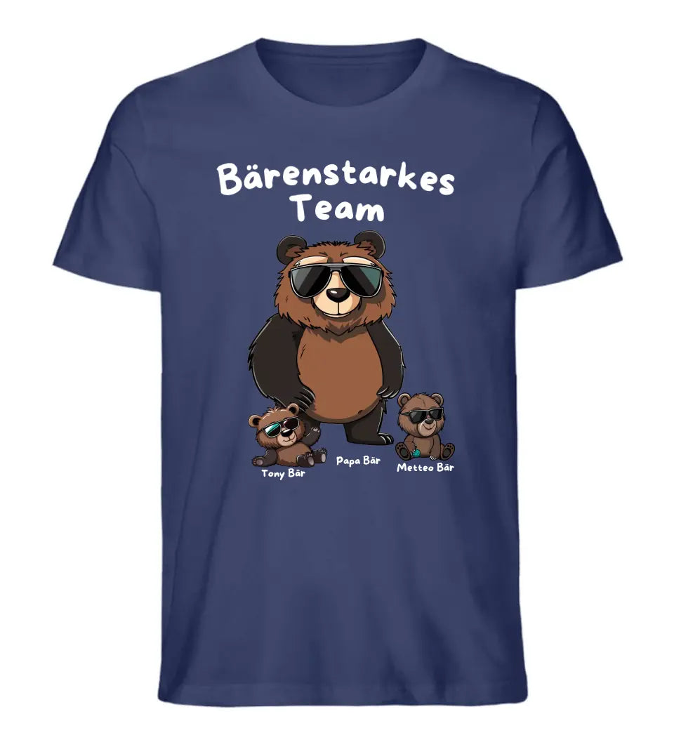 Papa Bär - Bärenstarkes Team - personalisiertes T-Shirt