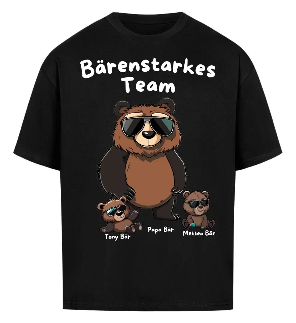 Papa Bär - Bärenstarkes Team - personalisiertes T-Shirt