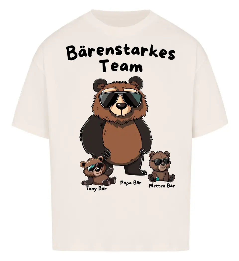 Papa Bär - Bärenstarkes Team - personalisiertes T-Shirt