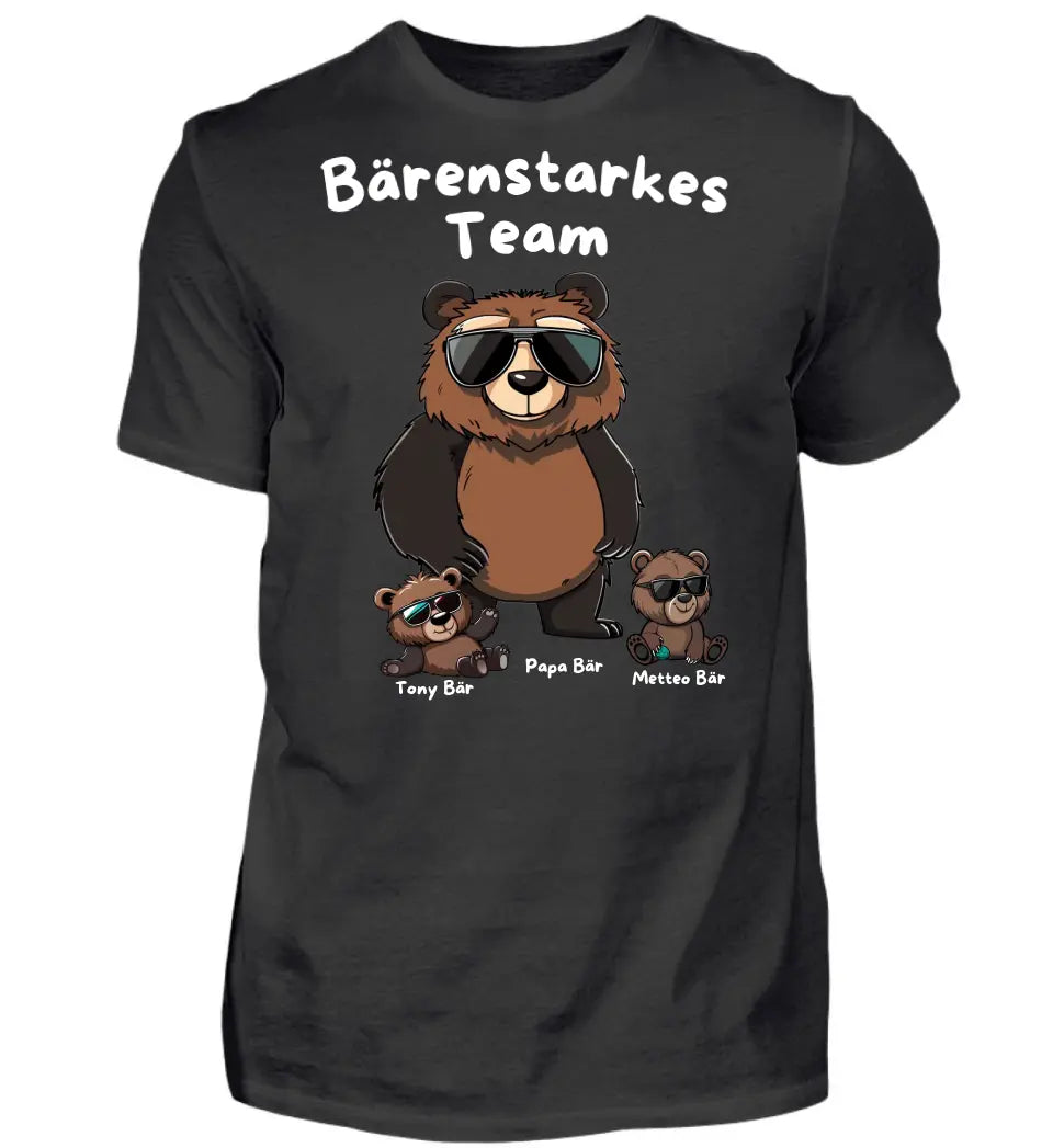 Papa Bär - Bärenstarkes Team - personalisiertes T-Shirt