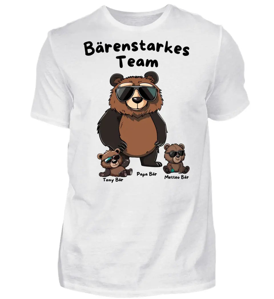 Papa Bär - Bärenstarkes Team - personalisiertes T-Shirt