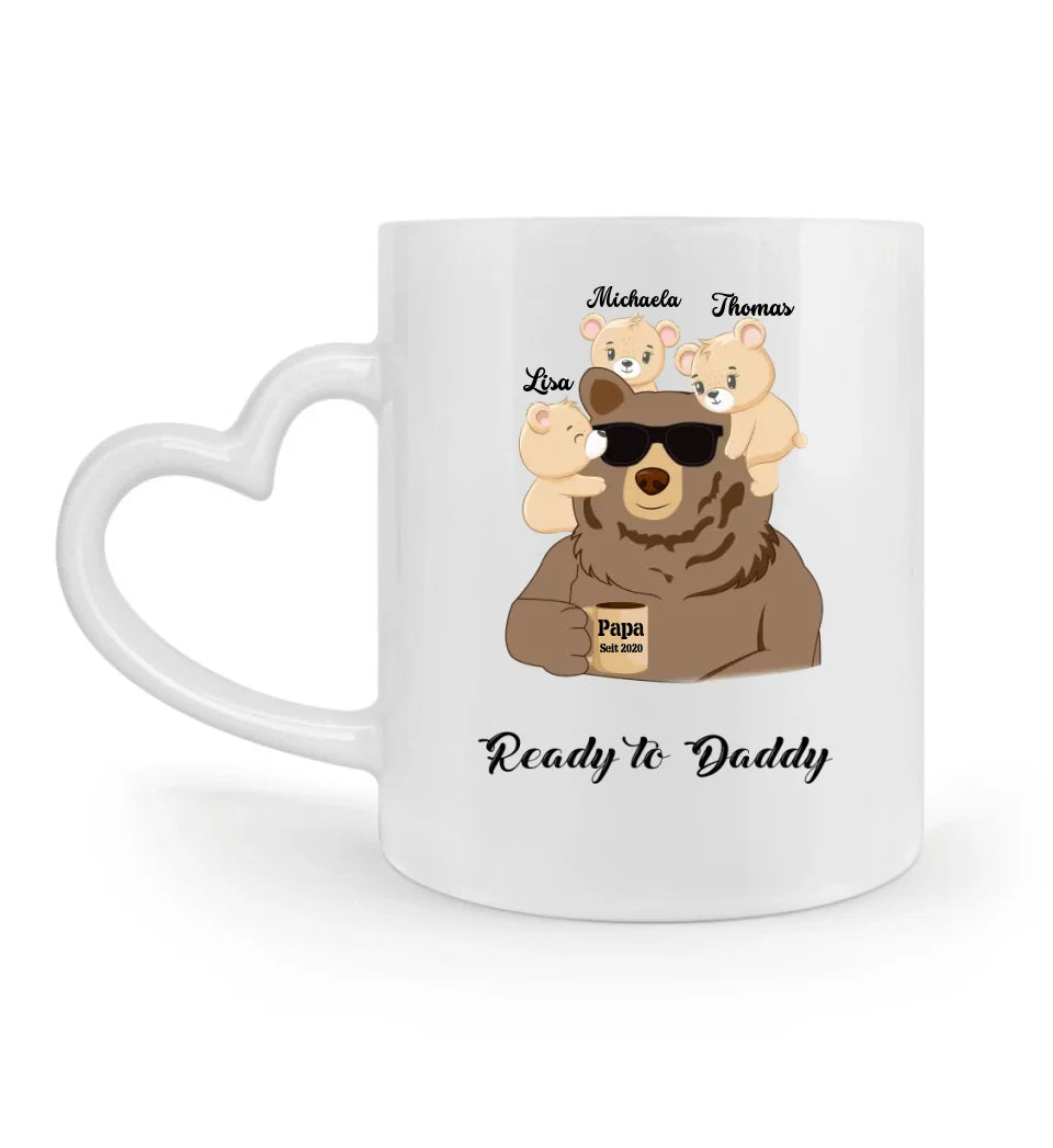 Ready to Daddy Papa Bär Tasse personalisierbar