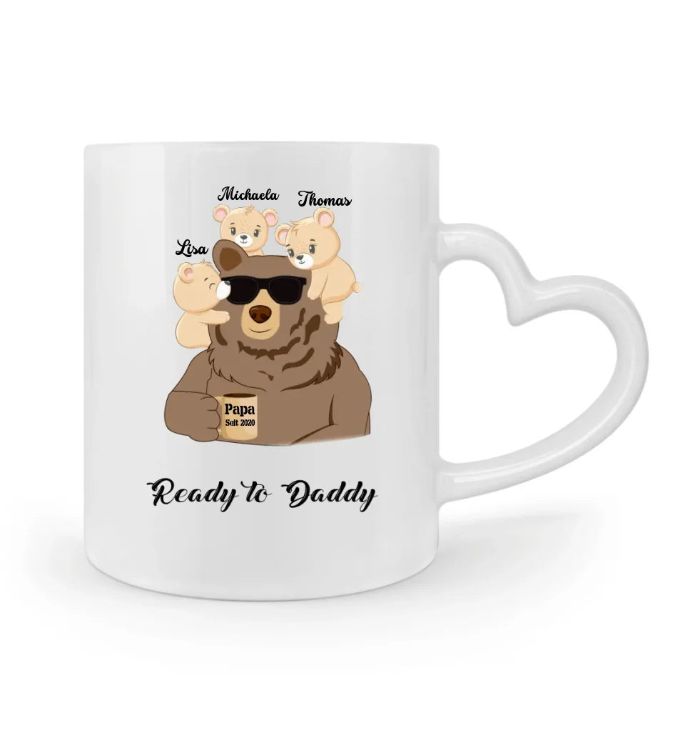 Ready to Daddy Papa Bär Tasse personalisierbar