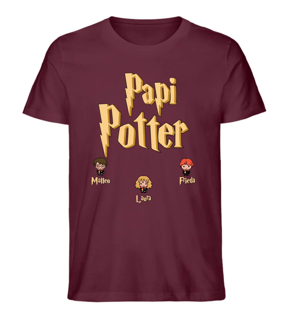 Papi Potter personalisiertes Premium Unisex Shirt aus Biobaumwolle