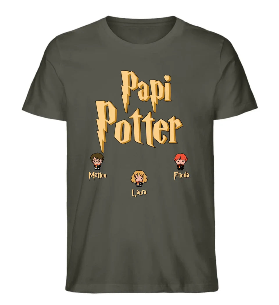 Papi Potter personalisiertes Premium Unisex Shirt aus Biobaumwolle