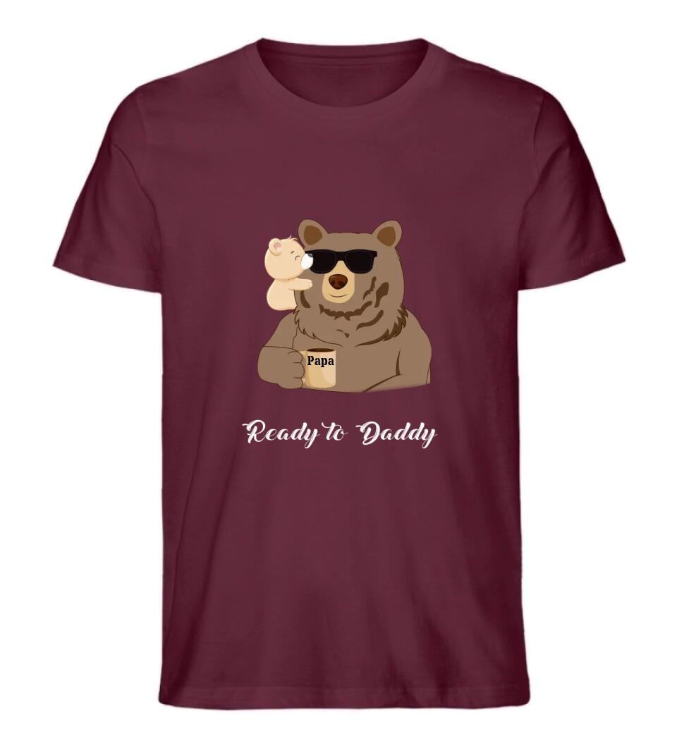 Ready to Daddy Papa Bär - Premium Herren T-Shirt aus Biobaumwolle