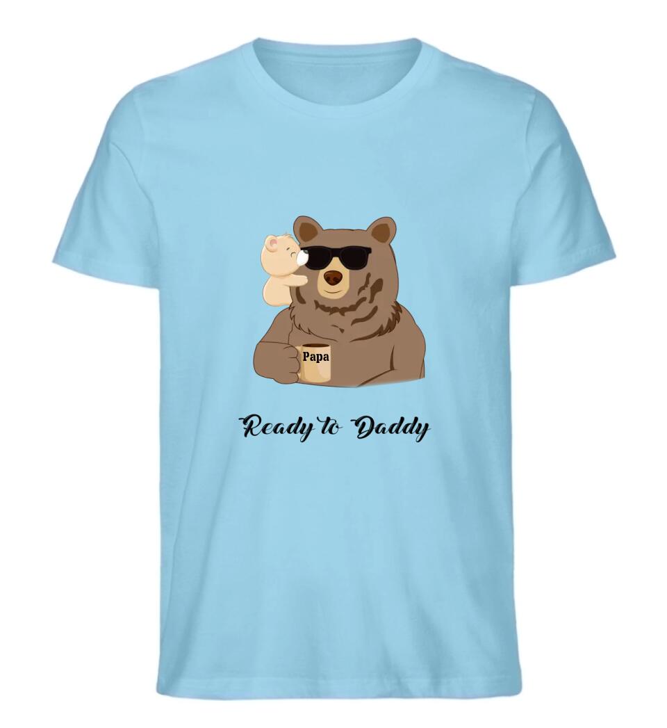 Ready to Daddy Papa Bär - Premium Herren T-Shirt aus Biobaumwolle